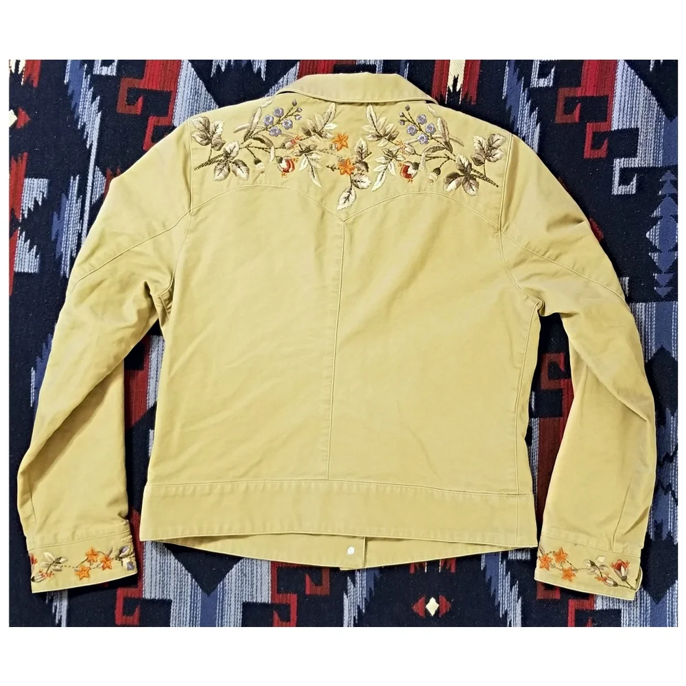 RALPH LAUREN WESTERN STYLE EMBROIDERED CANVAS JACKET- WOMEN'S SIZE MEDIUM - Picture 9 of 9